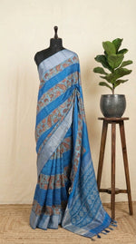 Blue Semi Tussar Saree