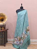 Marine Blue Gicha Tussar Saree