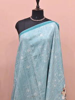 Sky Blue Gicha Tussar Saree 1