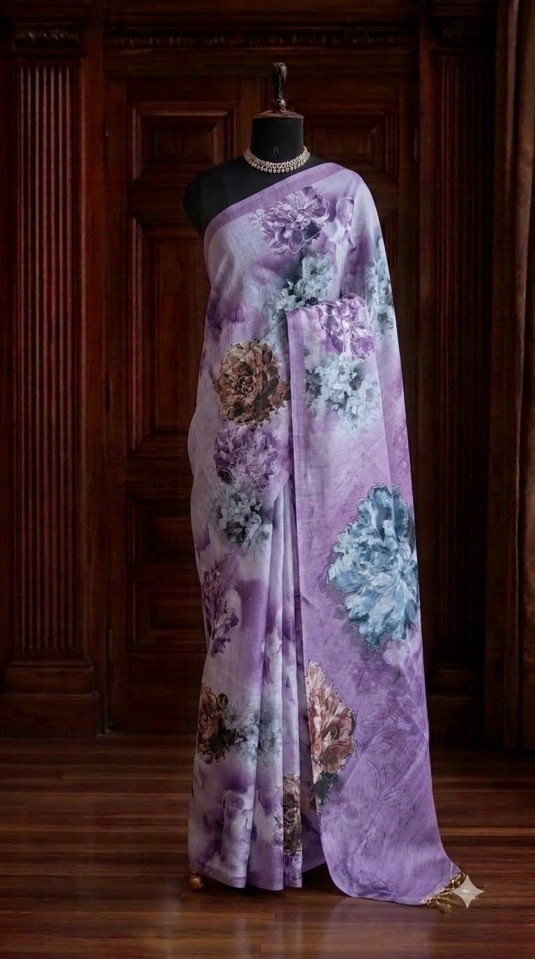 Off-White Pure Gicha Tussar Saree