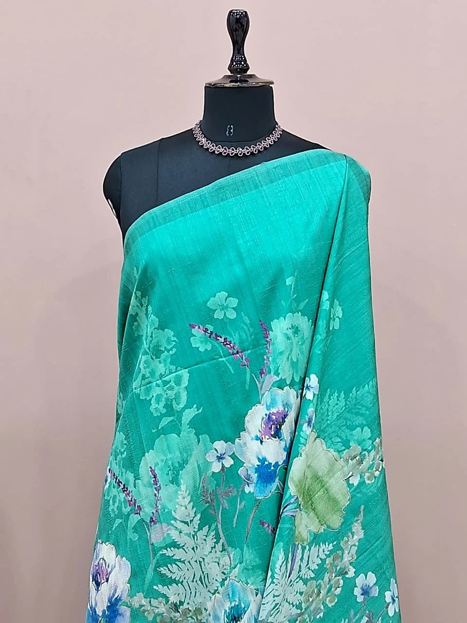 Rama Green Gicha Tussar Saree 1