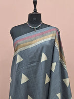 Elephant Grey Gicha Tussar Saree 1