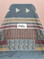 Elephant Grey Gicha Tussar Saree Pallu