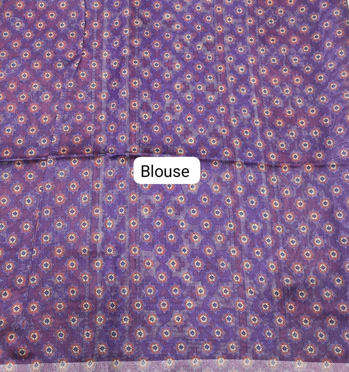 Sky Blue Semi Tussar Saree Blouse