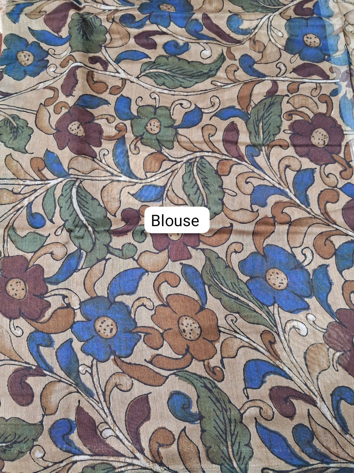 Brick Red Semi Tussar Saree Blouse