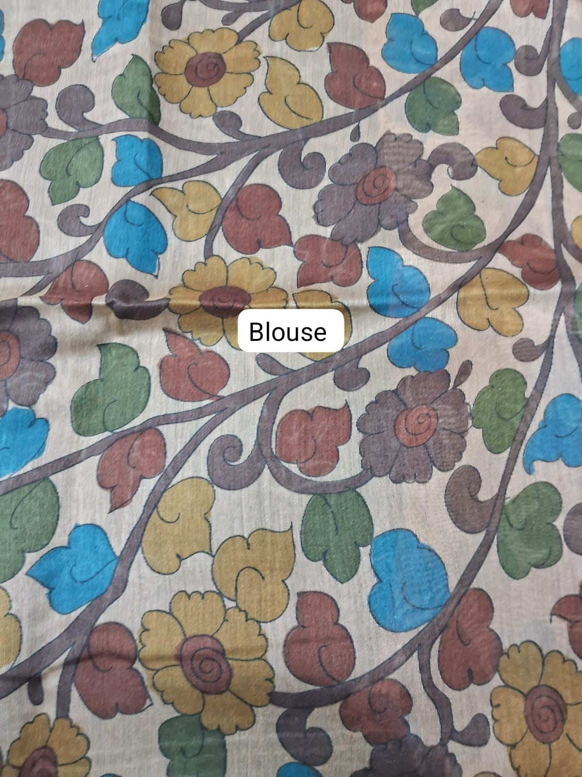 Green Semi Tussar Saree Blouse