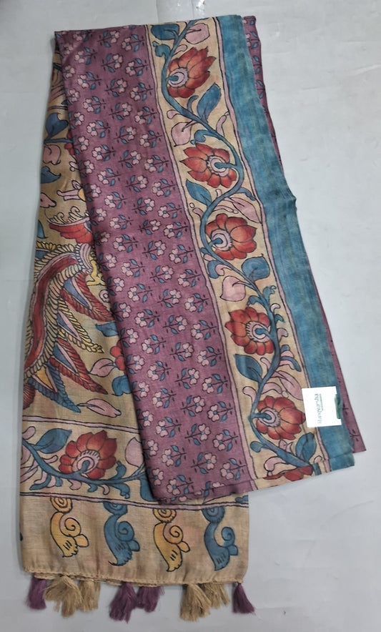 Onion Pink Semi Tussar Saree 