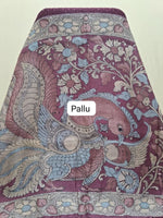 Wine Semi Tussar Saree with White Dot Print Pallu
