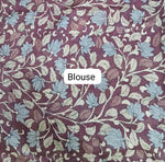 Wine Semi Tussar Saree with White Dot Print Blouse