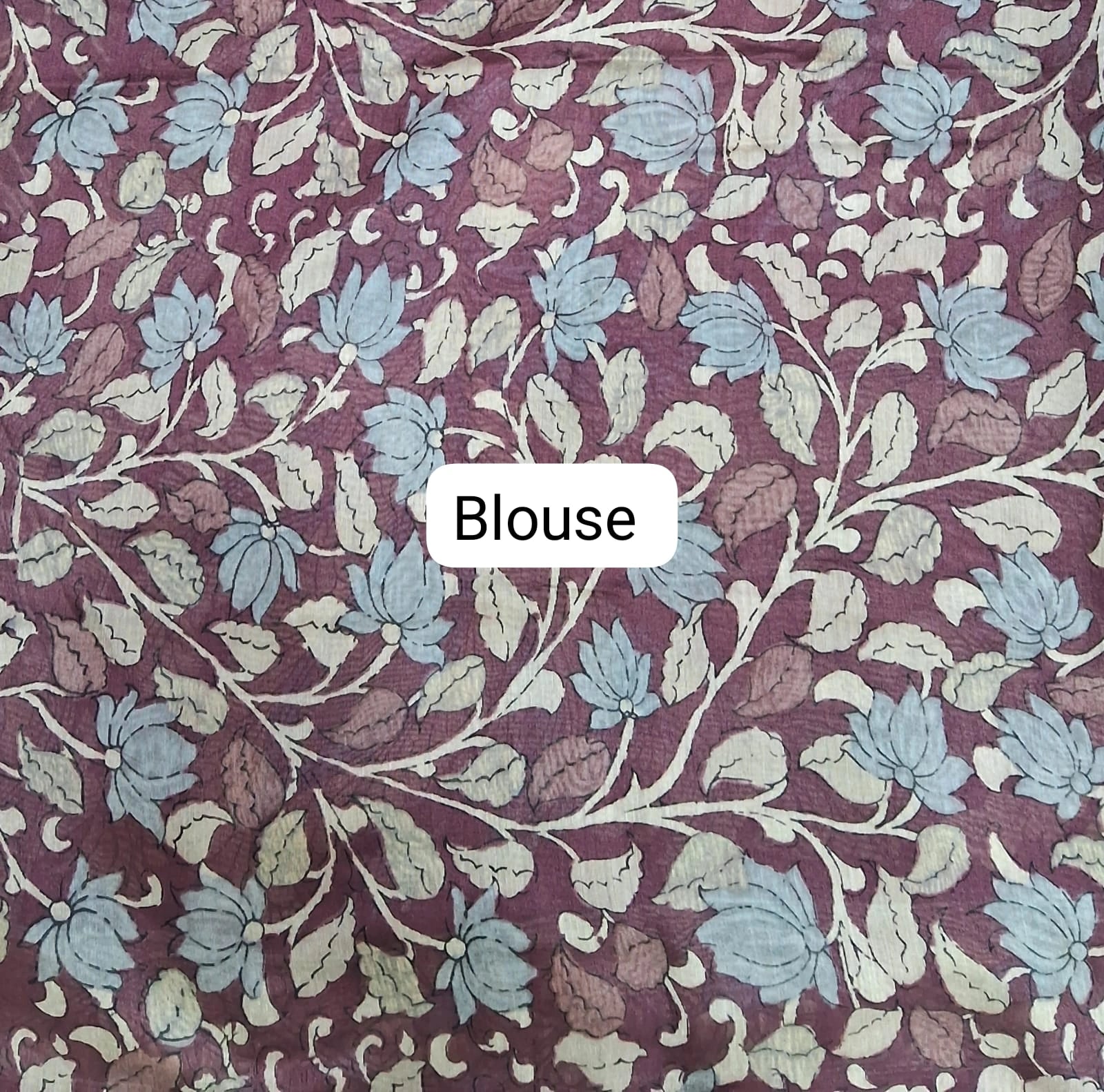 Wine Semi Tussar Saree with White Dot Print Blouse