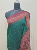 Dark Green Semi Tussar Saree 1