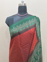 Red Semi Tussar Saree 1