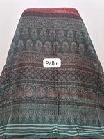 Red Semi Tussar Saree Pallu