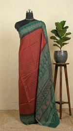 Red Semi Tussar Saree