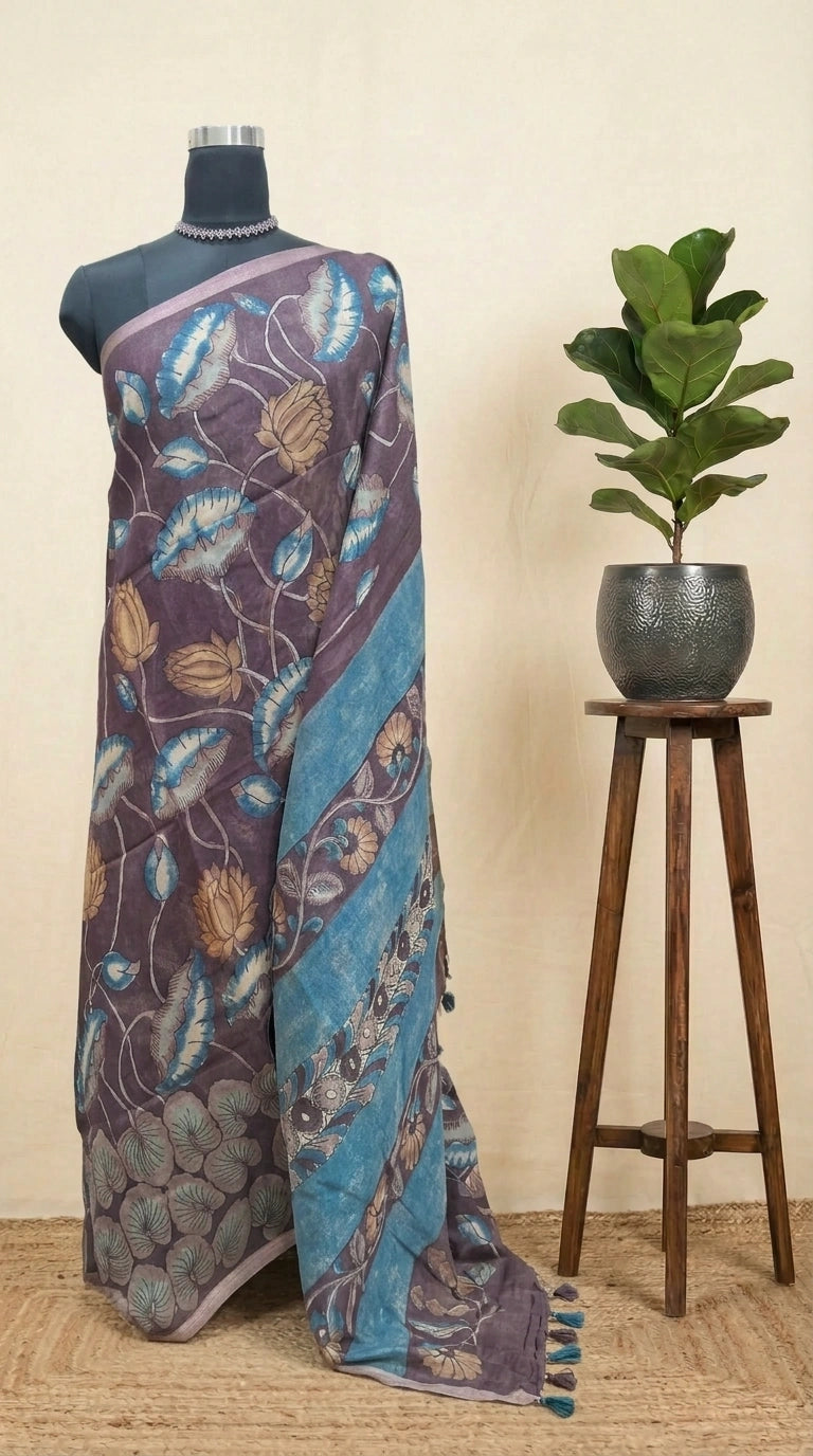 Walnut Brown Semi Tussar Saree
