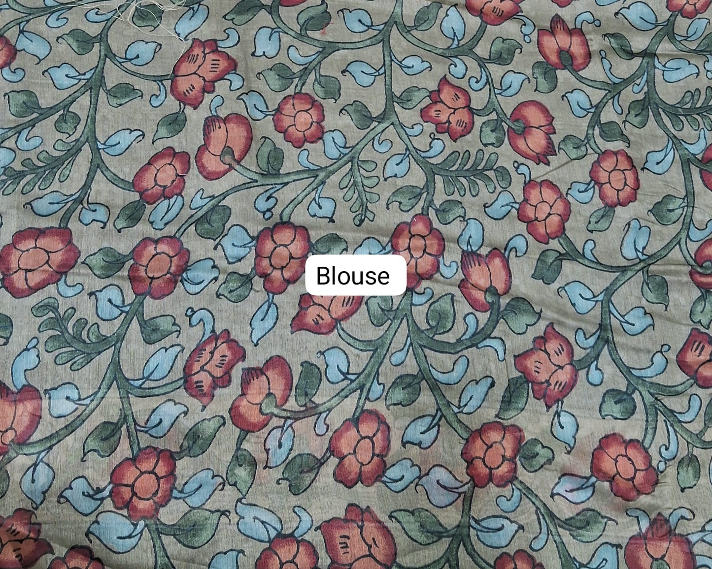 Soft Mint Blue Semi Tussar Saree Blouse