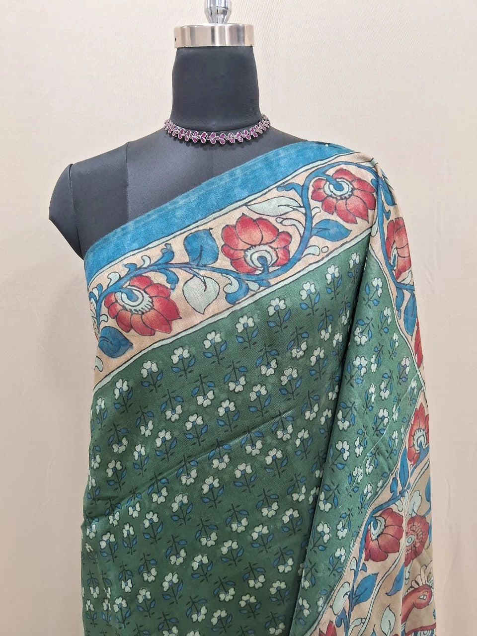 Light Green Semi Tussar Saree 1