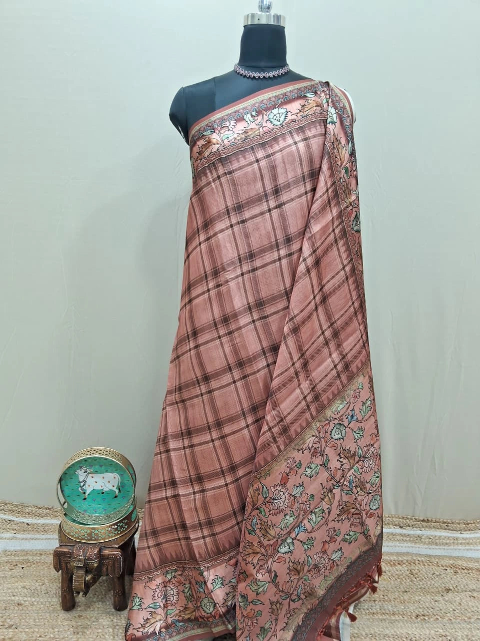  Elegant Brown Semi Tussar Grace saree