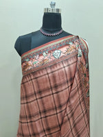  Elegant Brown Semi Tussar Grace saree 1