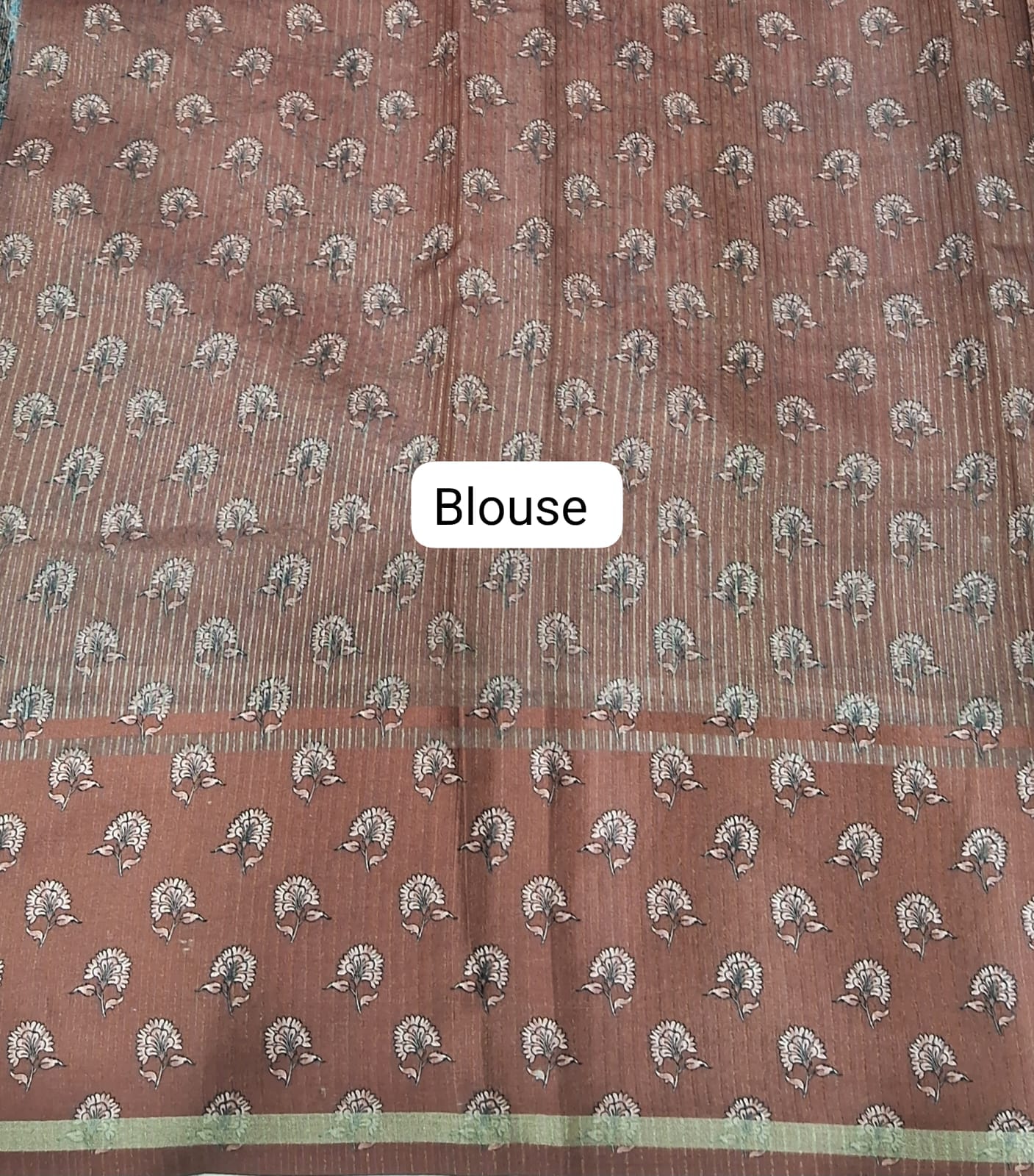 Brown Semi Tussar Saree blouse
