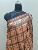 Light Brown Semi Tussar saree 1