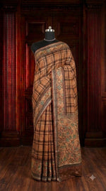 Light Brown Semi Tussar saree