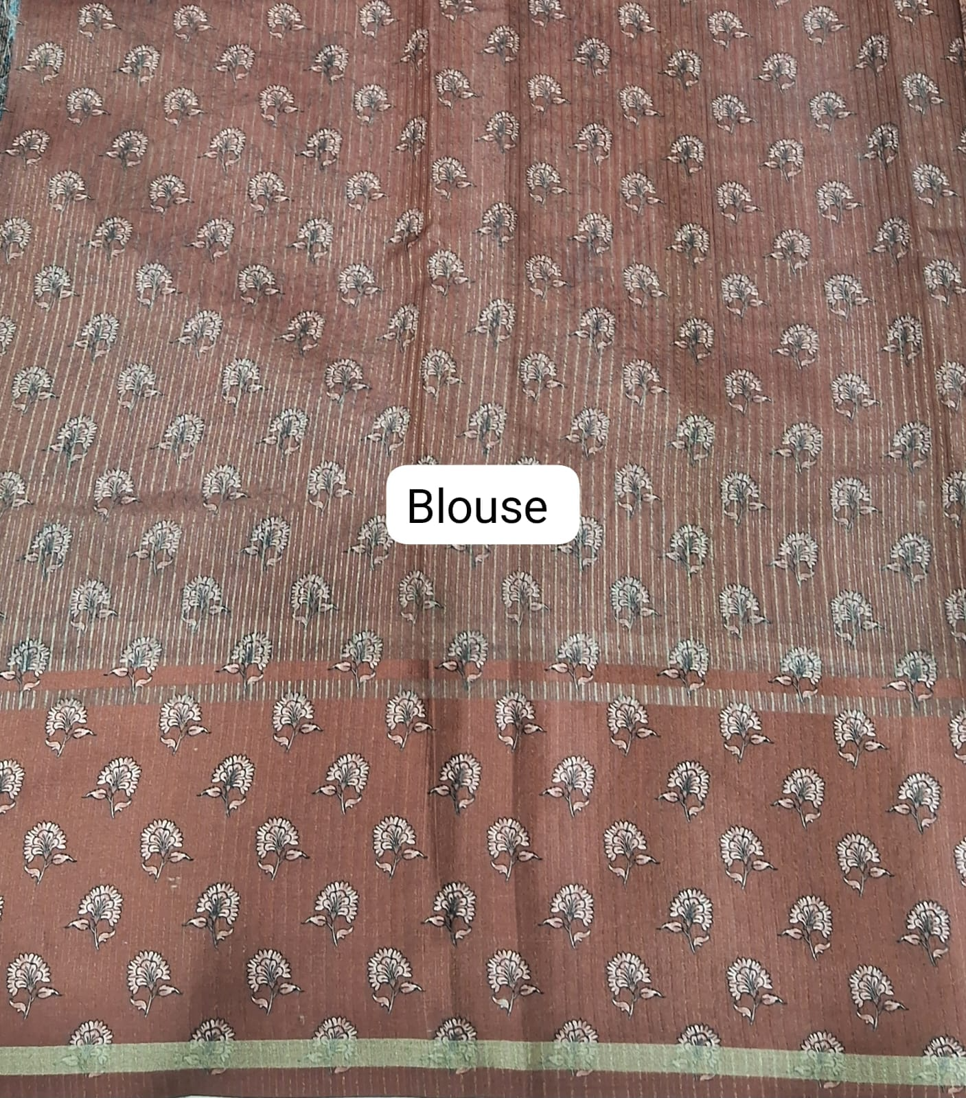 Light Brown Semi Tussar saree Blouse