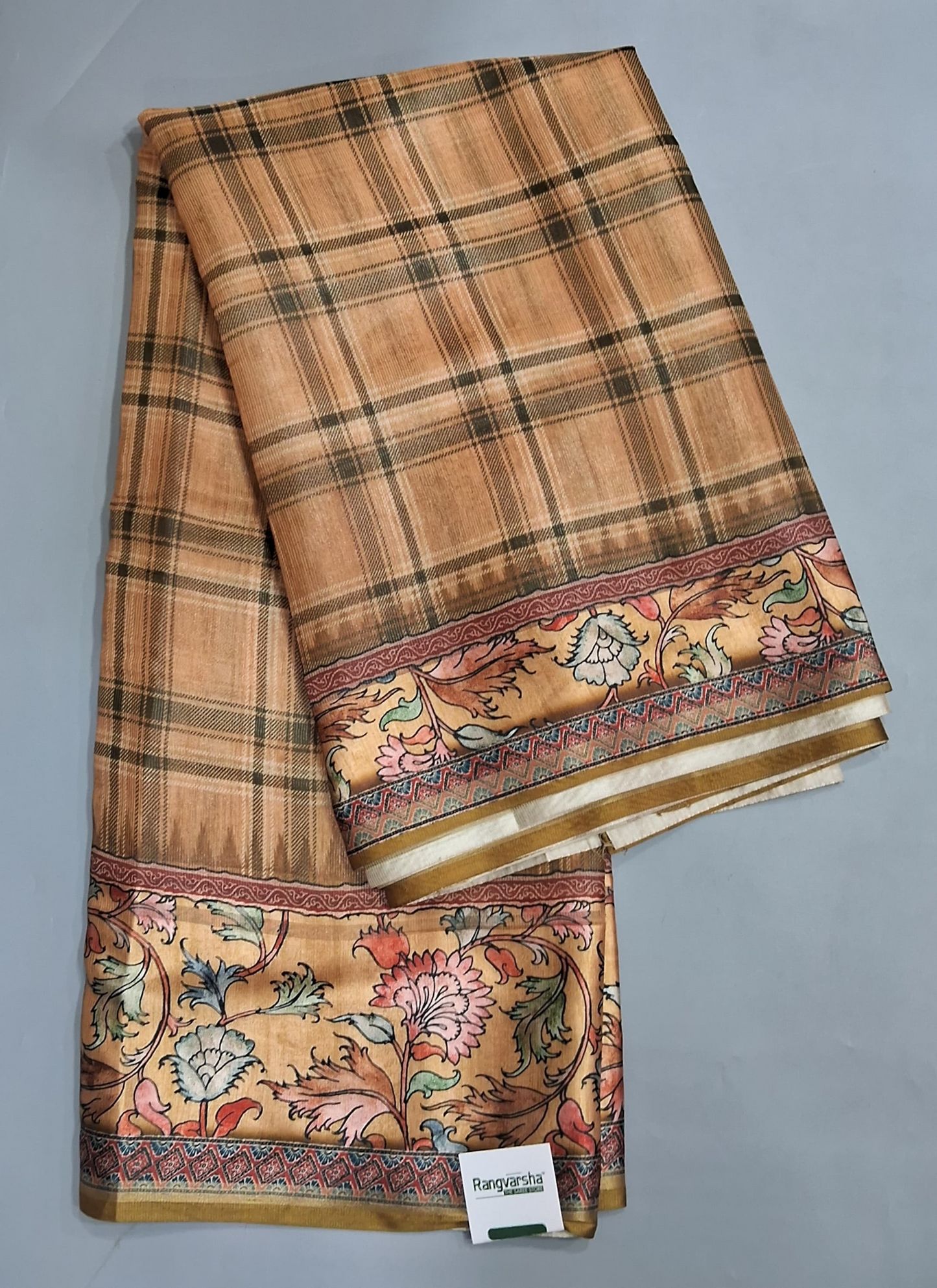 Light Brown Semi Tussar saree