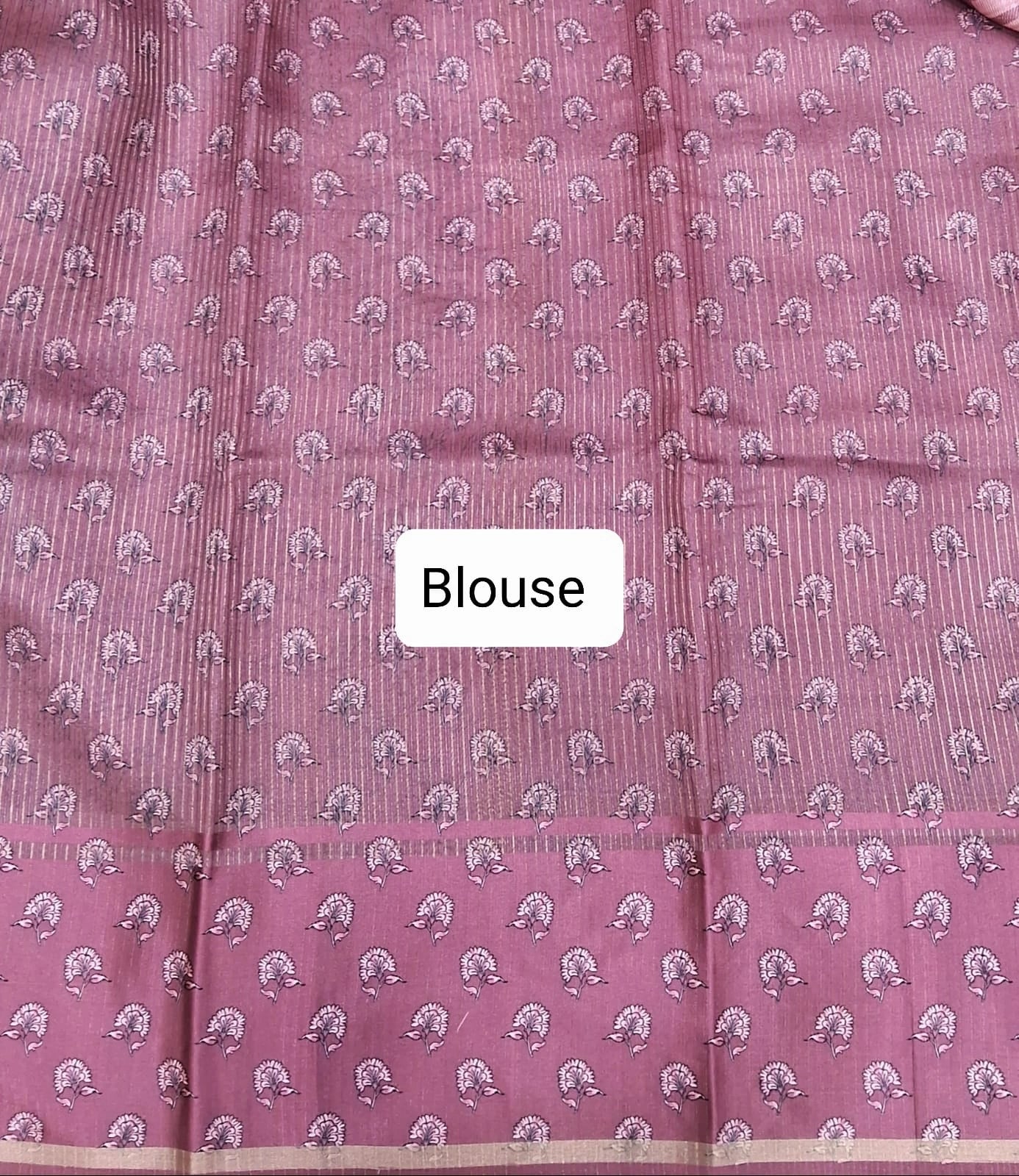 Onion Pink Semi Tussar Saree Blouse 