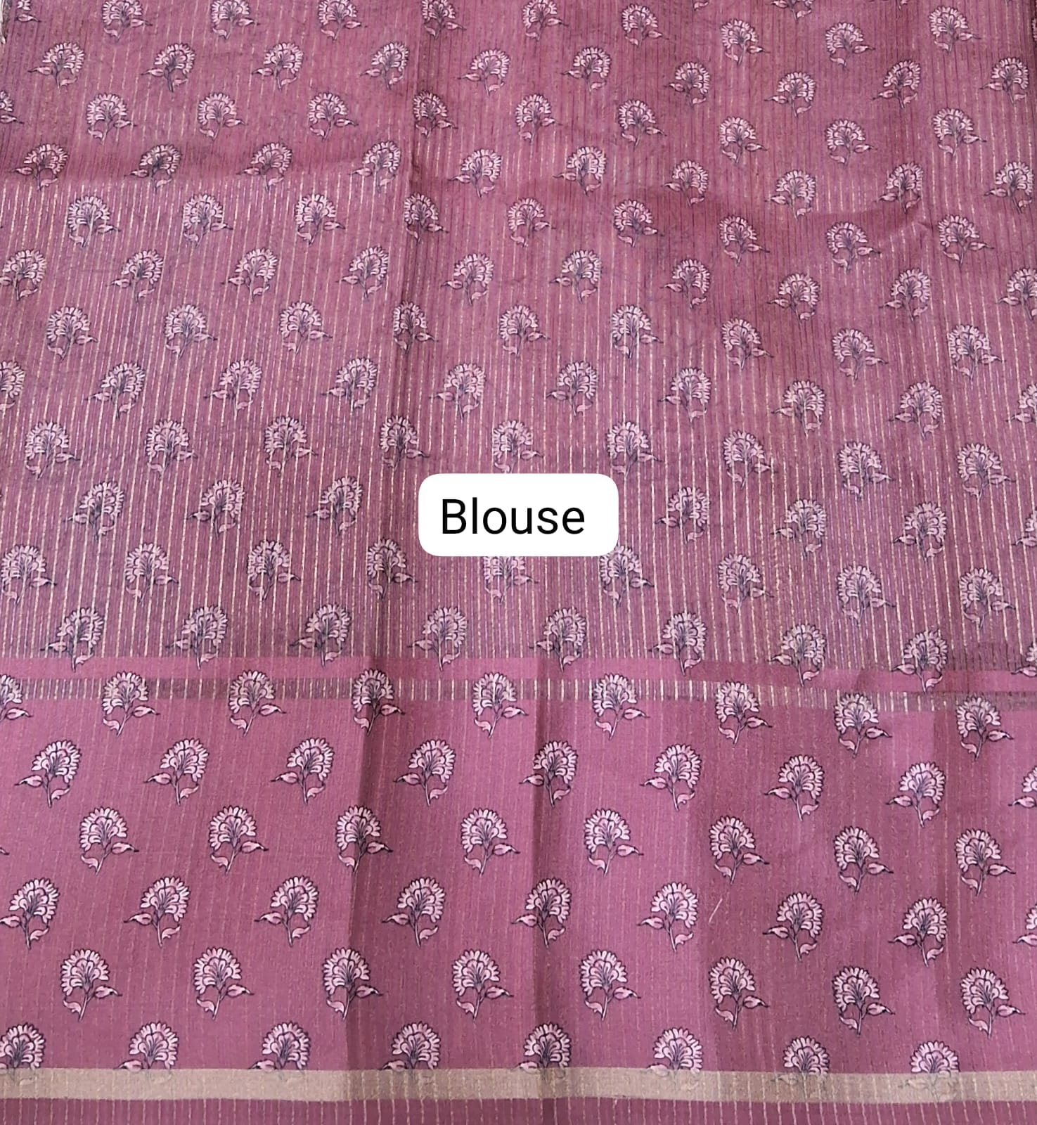 Onion Pink Semi Tussar Saree Blouse