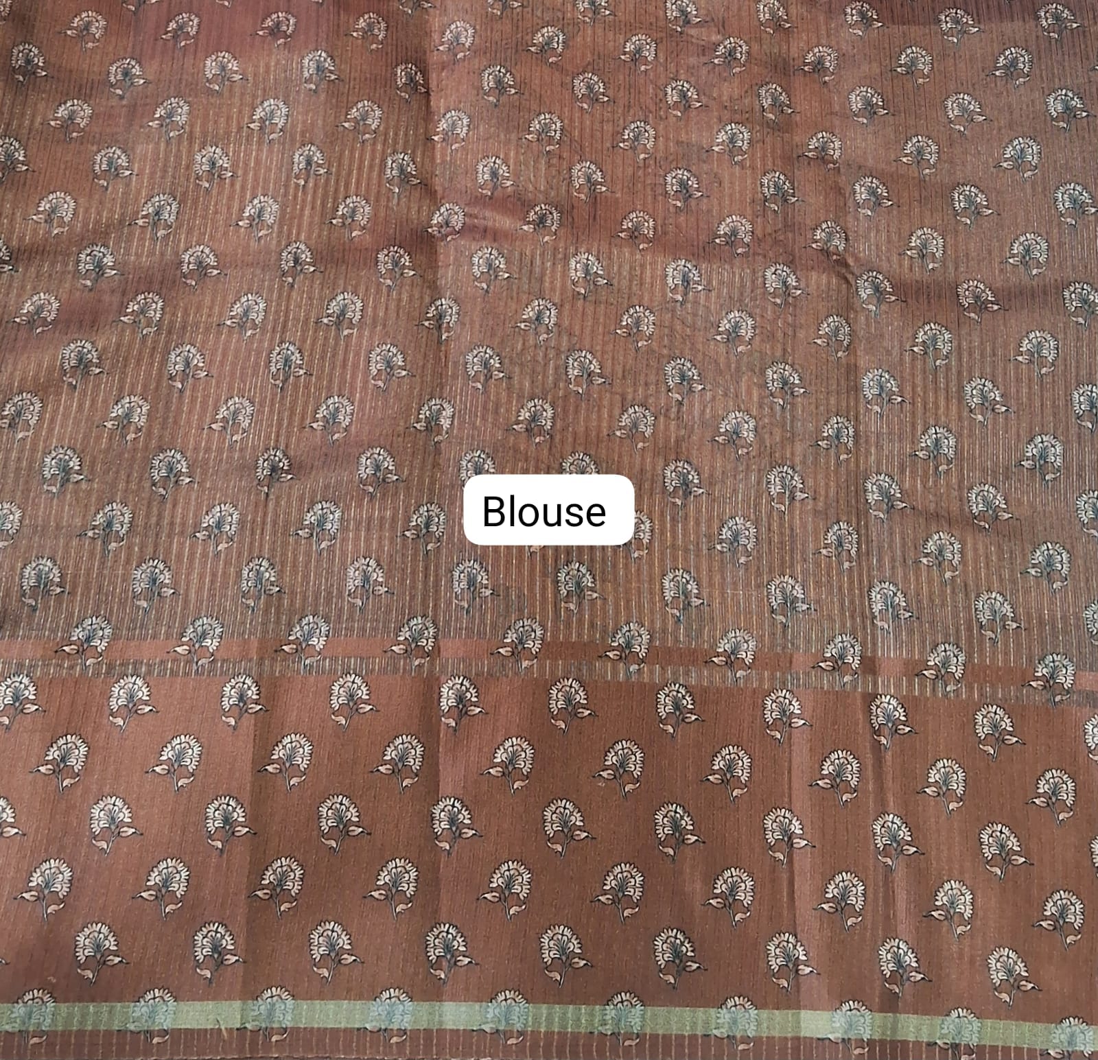 Dark Brown Semi Tussar Saree blouse