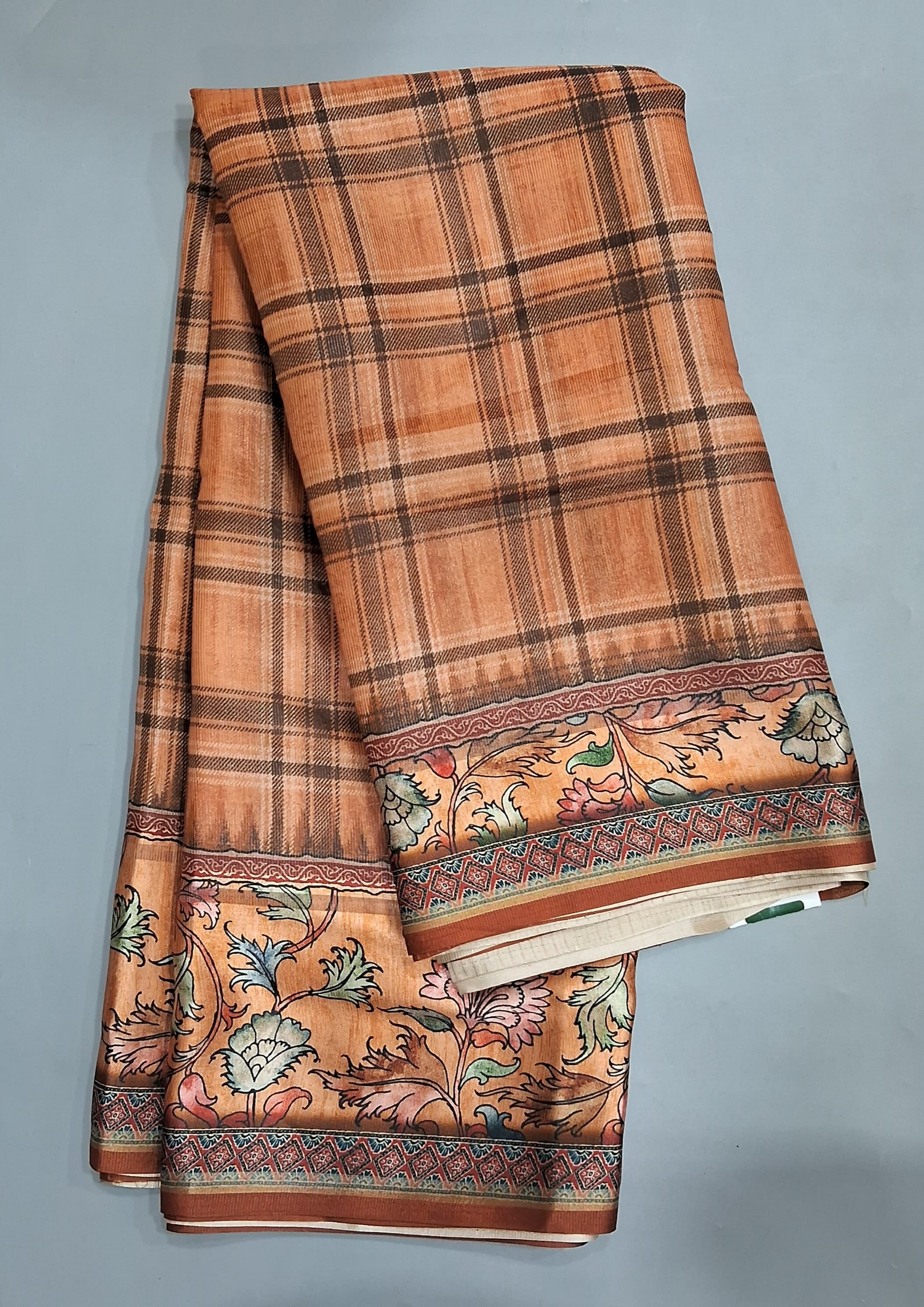 Dark Brown Semi Tussar Saree