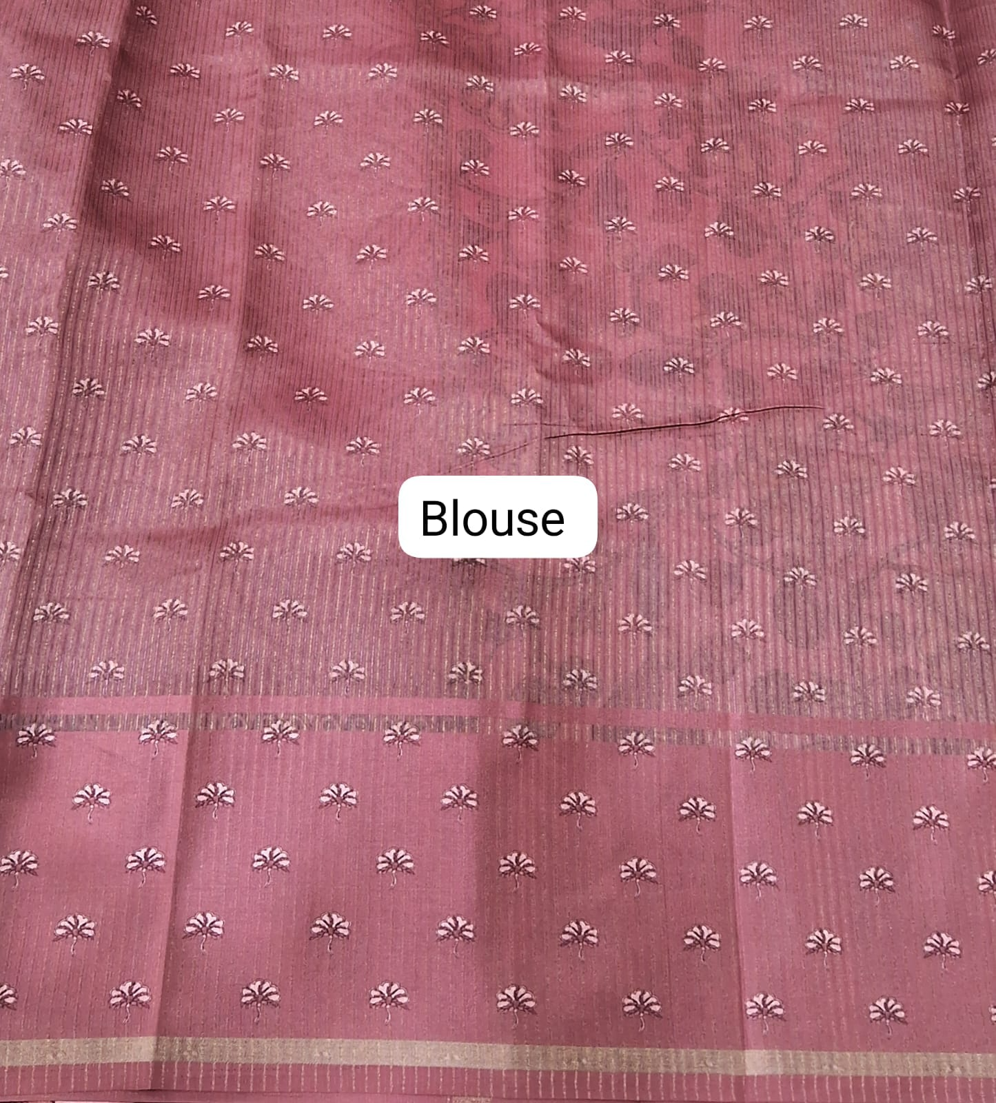 Onion Pink Semi Tussar Saree blouse