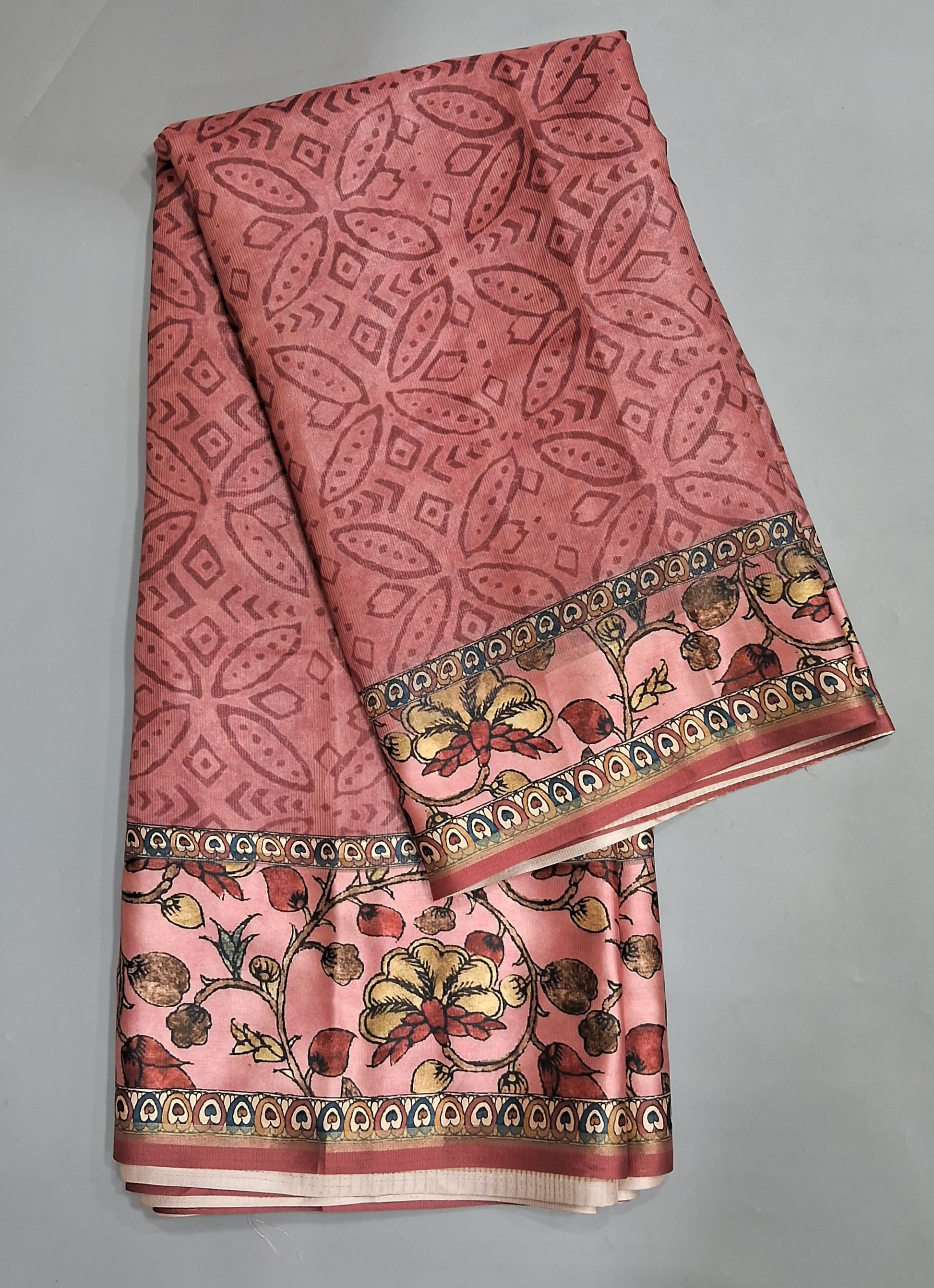 Onion Pink Semi Tussar Saree