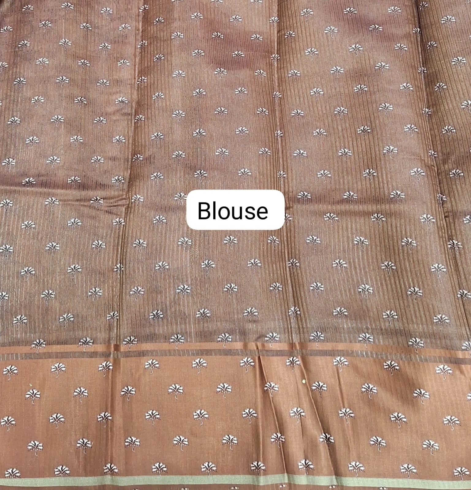 Classic Brown Handloom Semi Tussar Saree Blouse