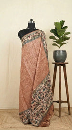 Classic Brown Handloom Semi Tussar Saree