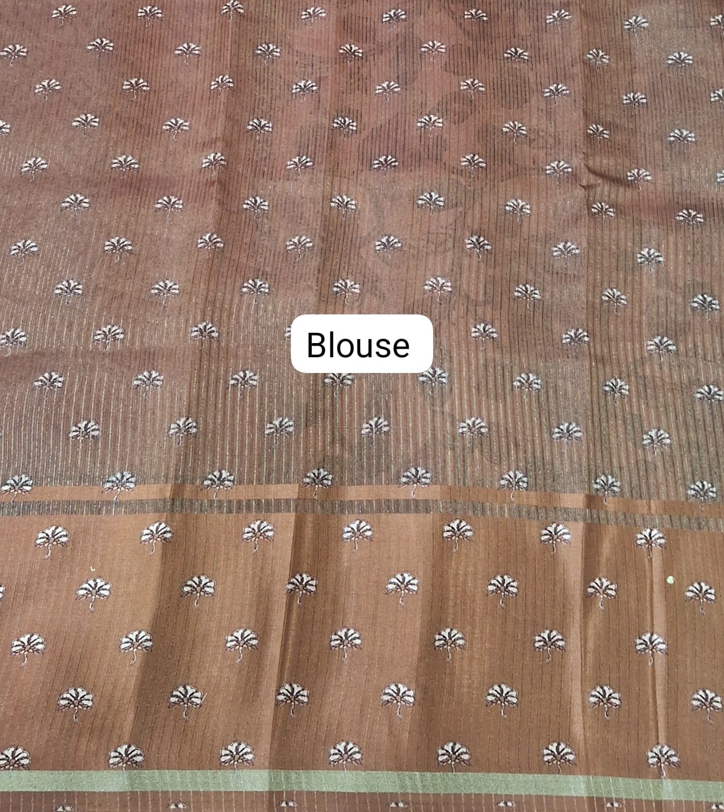 Brown Semi Tussar Saree blouse