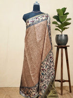 Classic Chocolate Brown Semi Tussar Saree