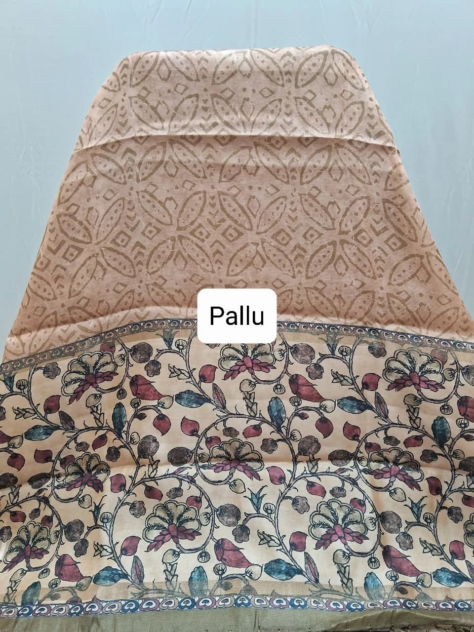Classic Chocolate Brown Semi Tussar Saree Pallu