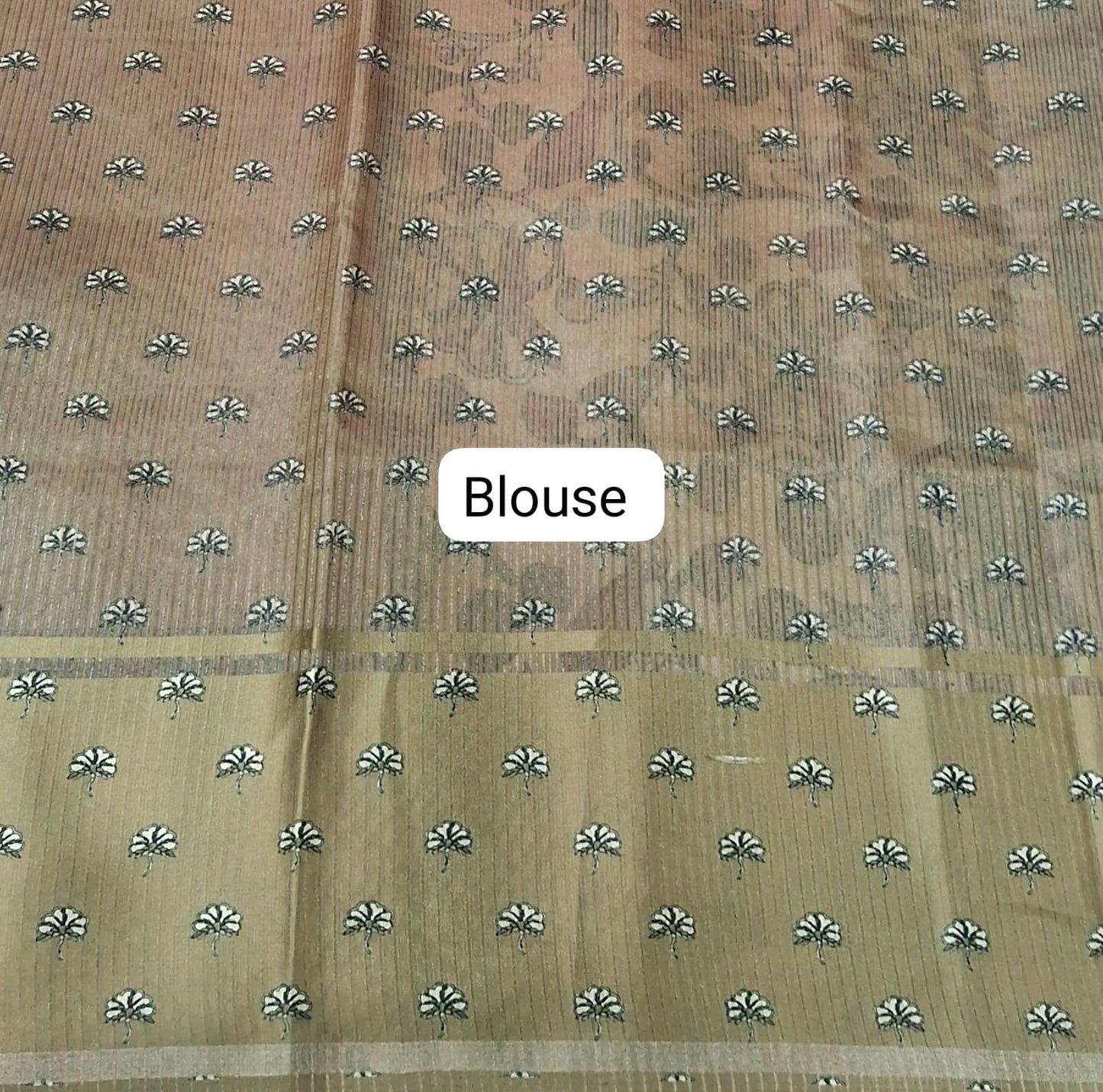 Chocolate Brown Semi Tussar Saree blouse