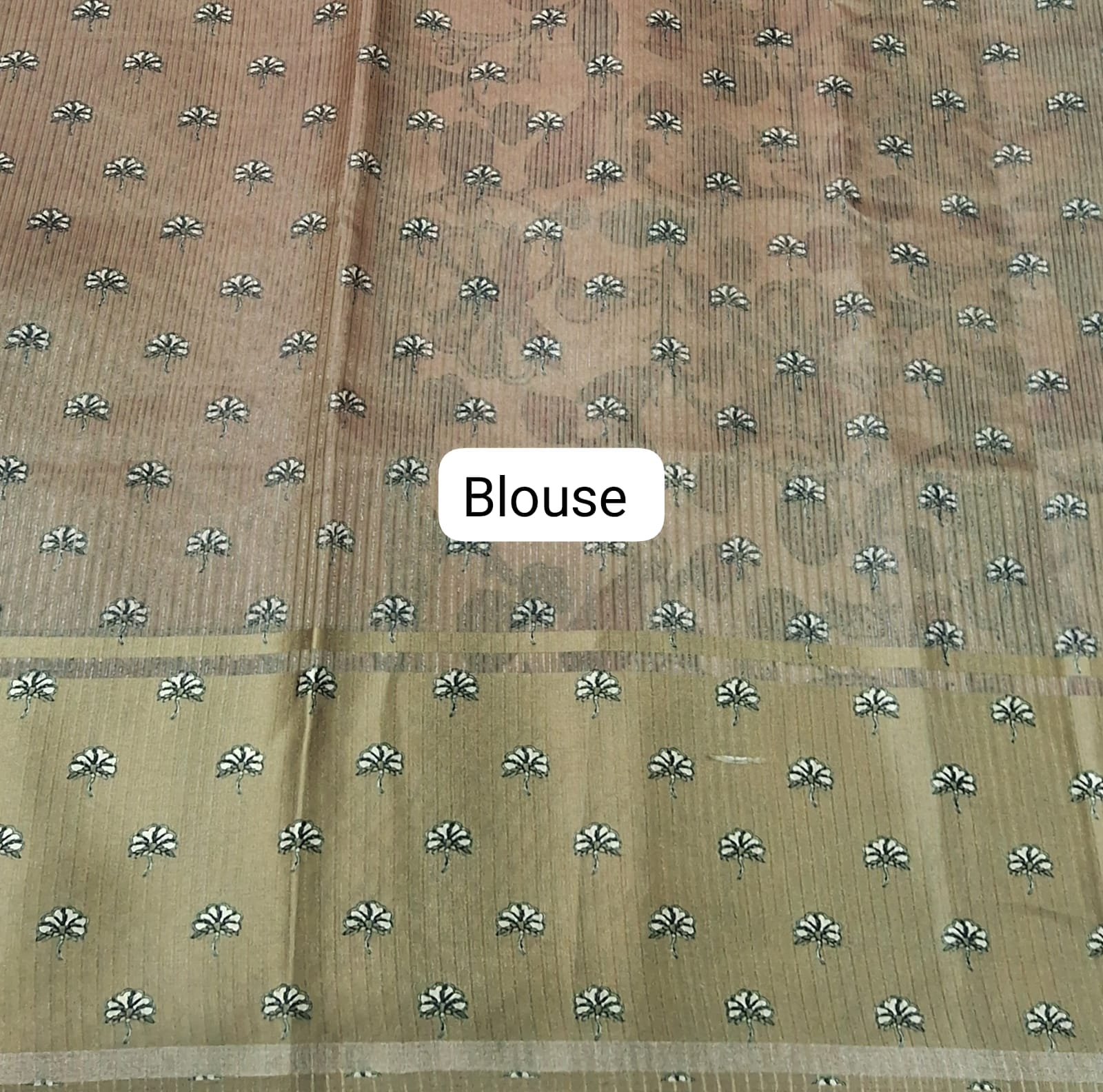 Chocolate Brown Semi Tussar Saree Blouse