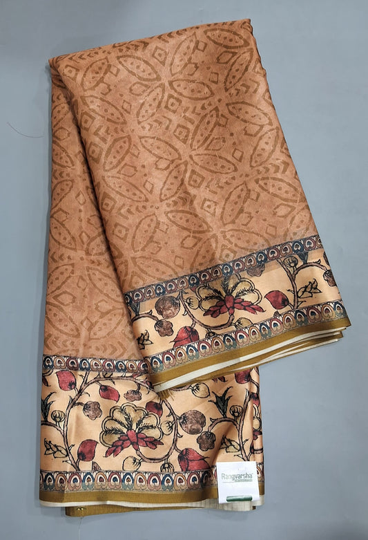 Chocolate Brown Semi Tussar Saree