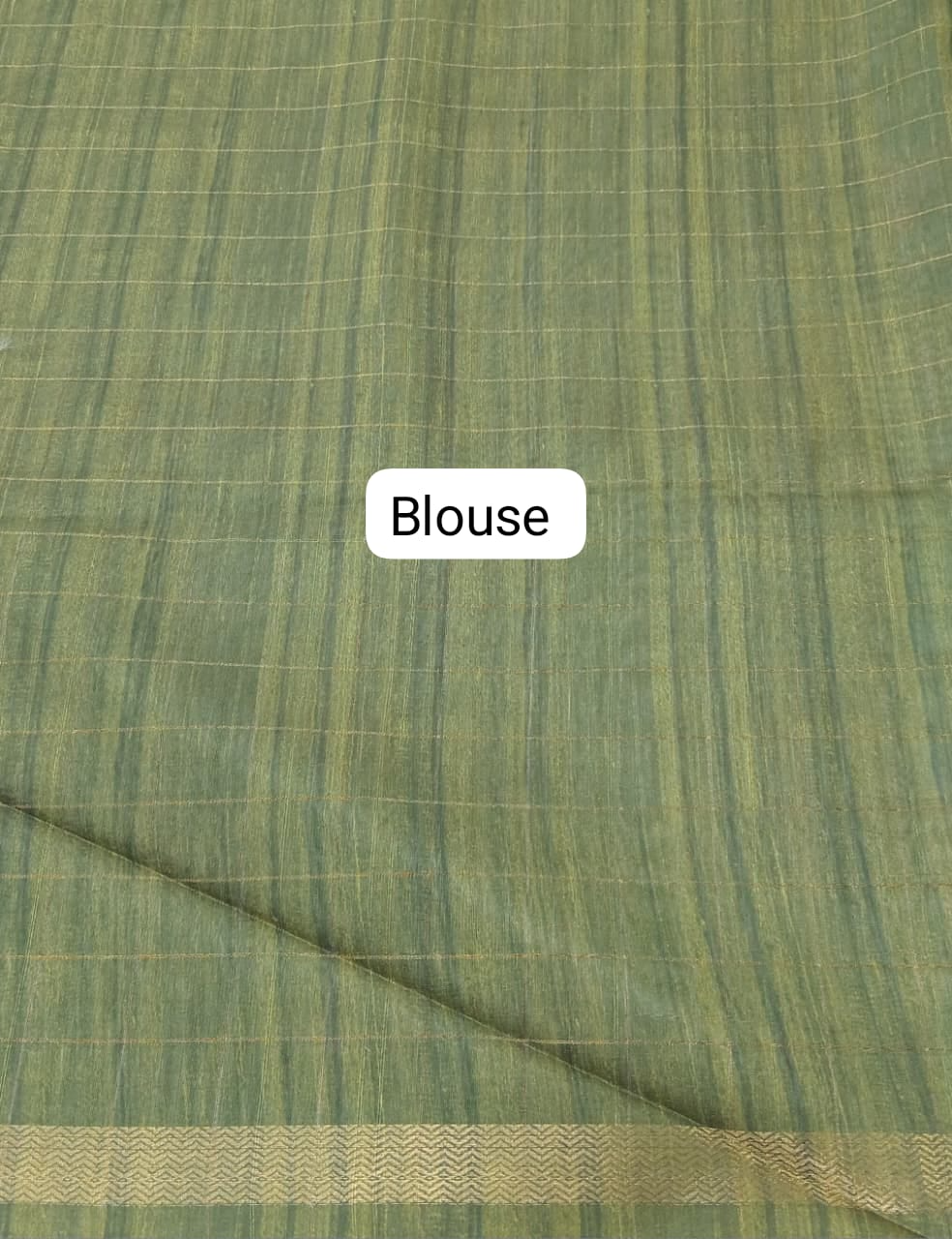 Sky Blue Semi Tussar Saree Blouse