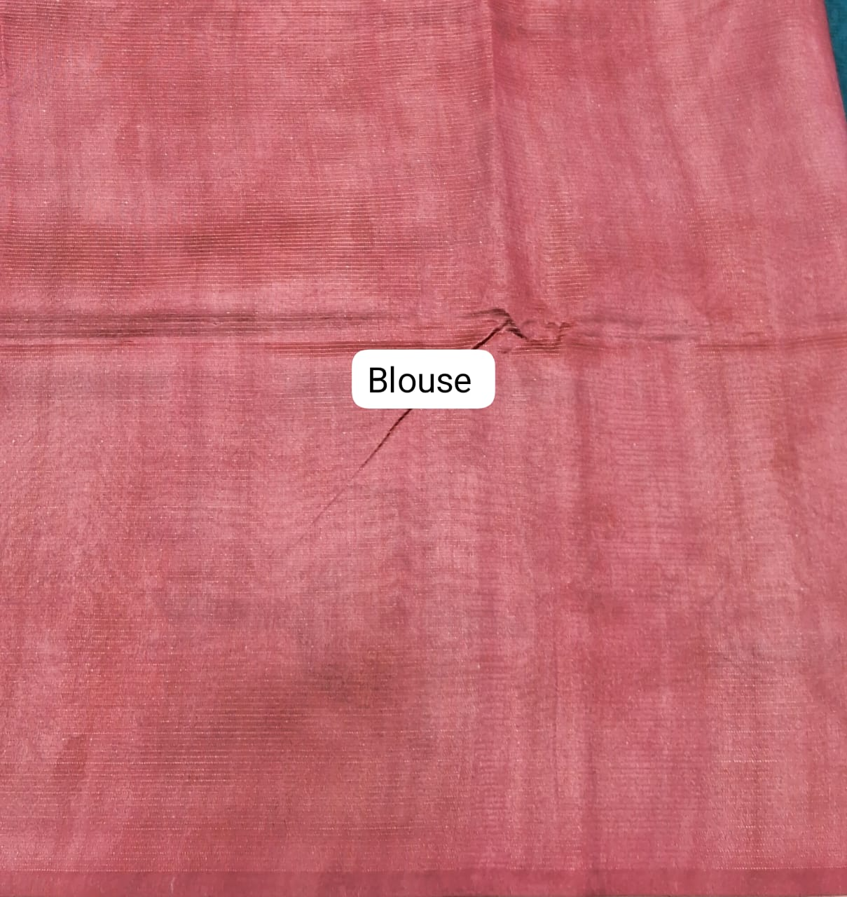 Teal Blue semi Tussar Saree Blouse