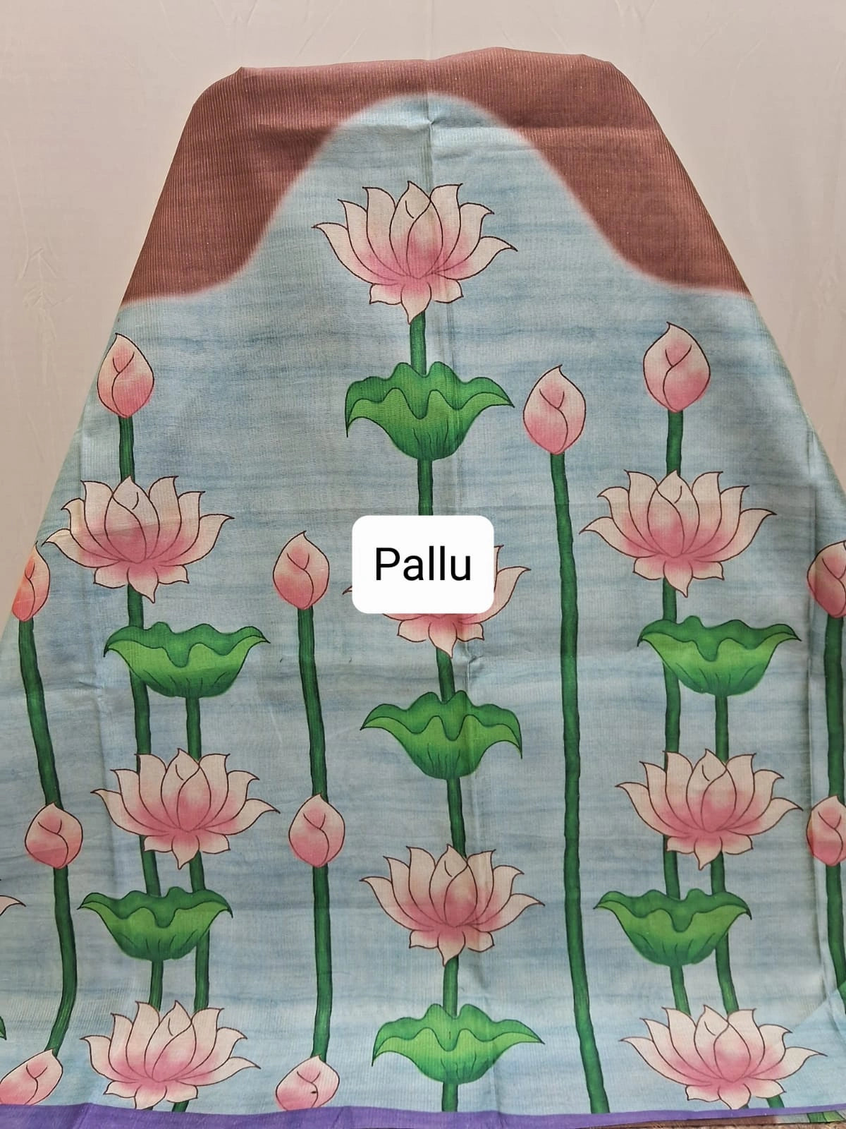 Rich Chocolate Brown Tussar Saree Pallu