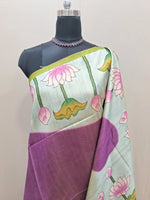 Raspberry Pink Semi Tussar Saree  1