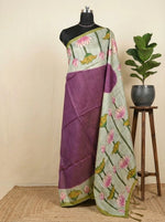 Raspberry Pink Semi Tussar Saree