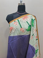 Elegant Blue Semi Tussar Saree 1