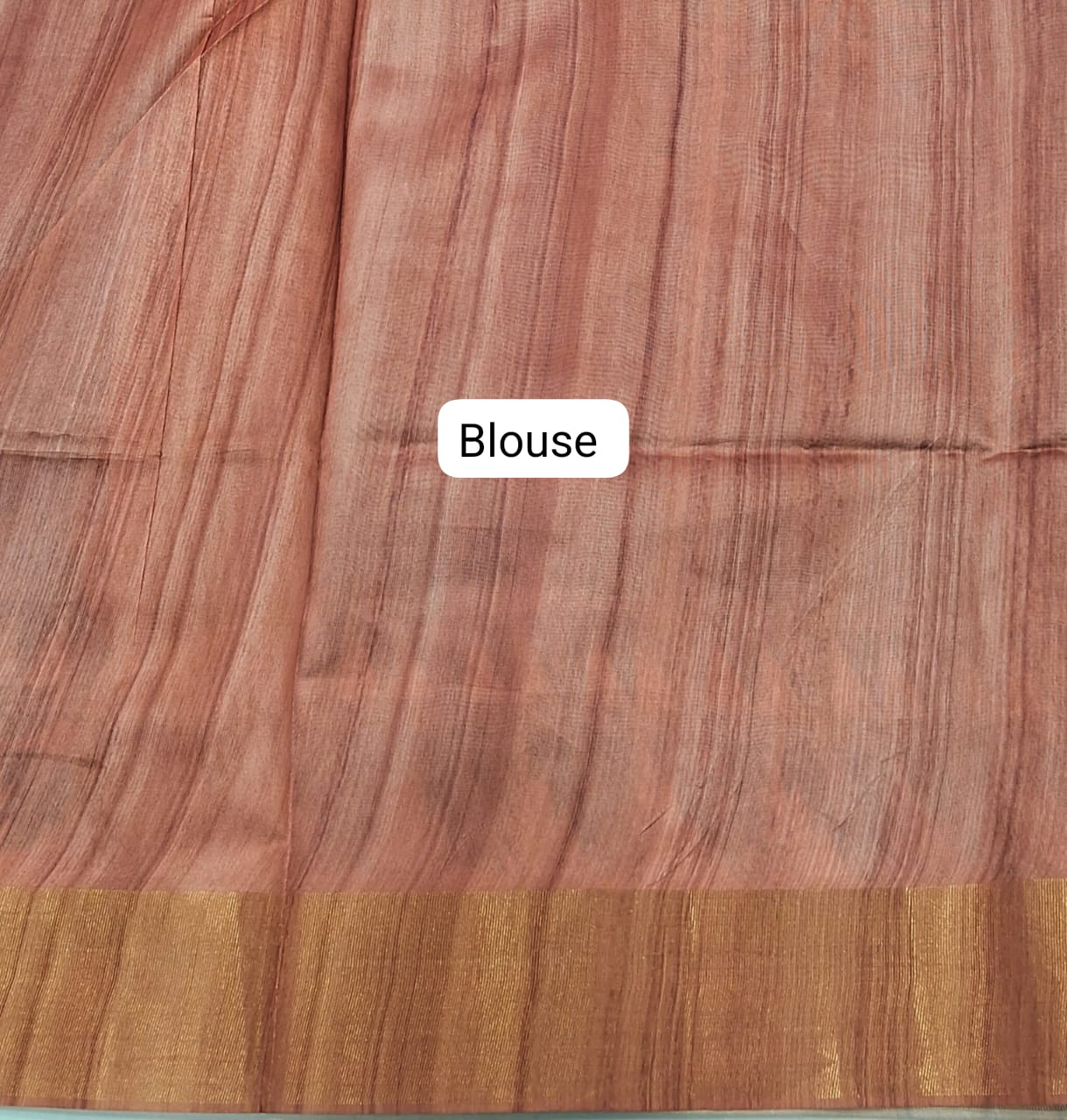 Marine Blue Semi Tussar Saree Blouse