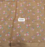 Elegant Beige Pure Semi Tussar Silk Saree blouse